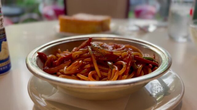 Delicious japanese style tomato sauce pasta napolitan