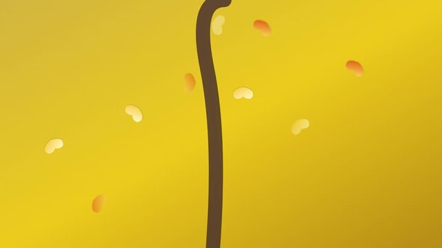 abstract ginkgo tree fan leaves floating on gold