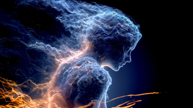 glowing fractal patterns in deep cosmic space