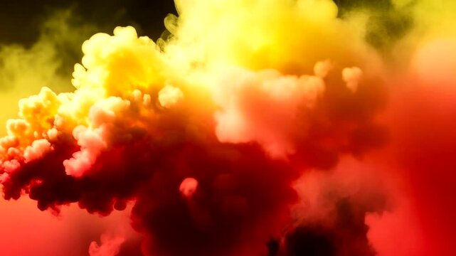 Vibrant Red and Yellow Smoke Clouds.