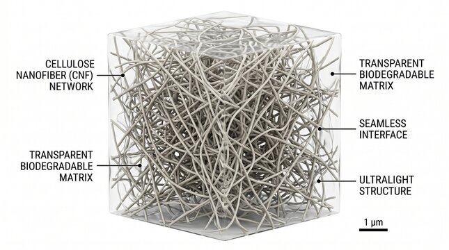 3D Microscopic View of Cellulose Nanofiber (CNF) Reinforced Composite