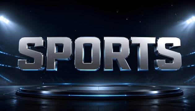 Sports Titanium Chrome 3D Text Background