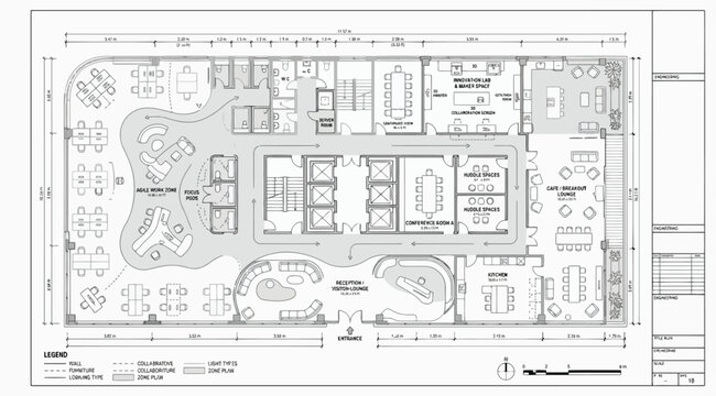 Modern office floor plan architectural design layout
