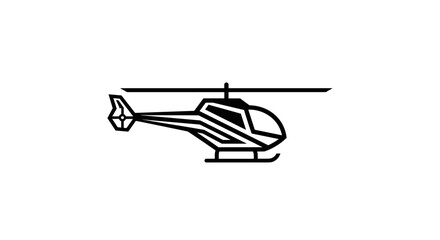 Minimalist Line Art Illustration of a Helicopter. © Inti