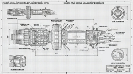 General arrangement and schematic of an interorbital exploration vehicle © S.Siam