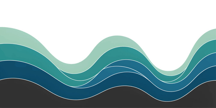 Abstract blue wave background vector illustration features flowing ocean curves and a dynamic motion design ideal for summer web banners, wallpapers, and templates
