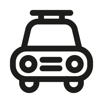 Taxi icon. Editable line icon. Professional and modern outline icon vector illustration featuring a classic urban cab with a rooftop sign in a clean design.