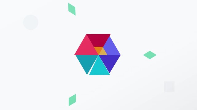 abstract colorful folded paper modern 3d motion