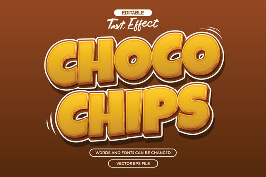 Choco chips editable text effect with cartoon text style