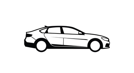 Fototapeta premium car silhouette on a white background