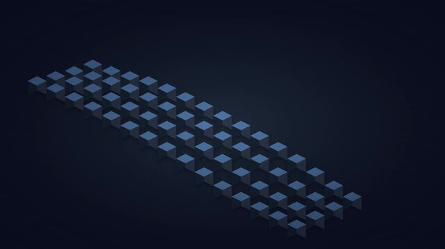 abstract 3d cube wave topographic motion background