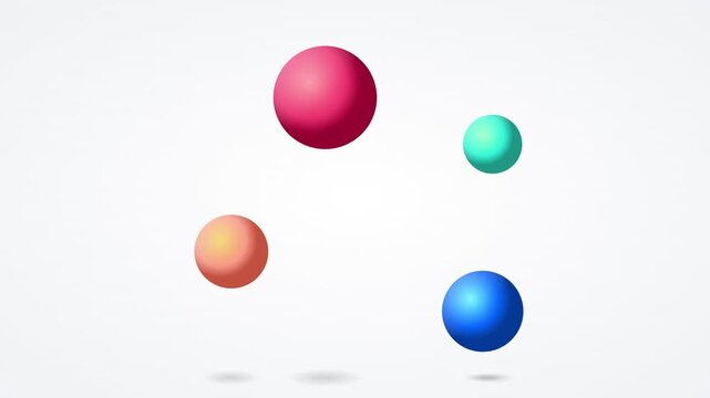 abstract 3d bouncing spheres physics simulation loop