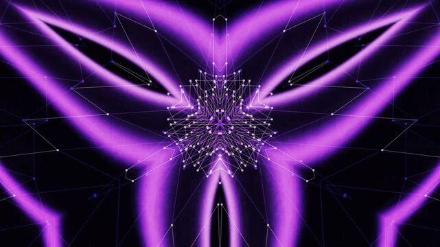 A mesmerizing video showcasing vibrant purple lights exploding in space