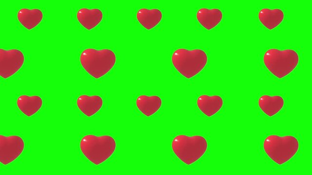 seamless pattern with red hearts