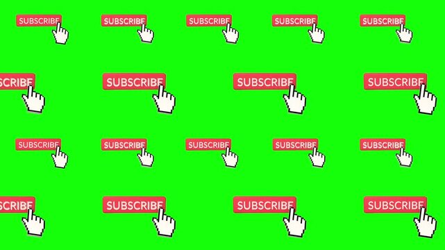 Subscribe click icon line motion on green screen.