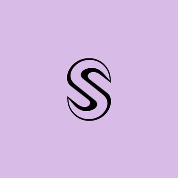 Elegant Black Letter S Symbol on Soft Lavender Background.