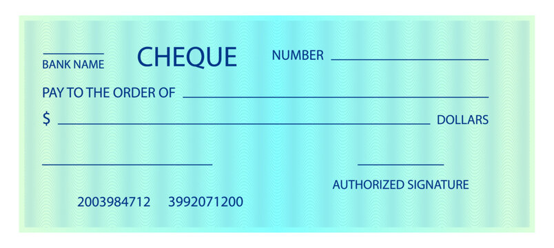 Cheque bank blank template with guilloche watermark