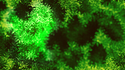 Green Plasma Energy Abstract Background With Neon Light © Zhuk