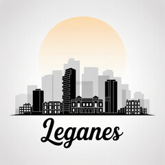 Leganes Skyline Silhouette — A Bold Metropolitan City in Spain Vector Illustration © Greener