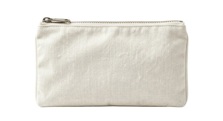 Blank white cotton zipper pouch mockup isolated on transparent background © shuphanida