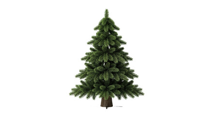 Obraz premium Classic lush green pine Christmas tree mockup isolated on transparent background