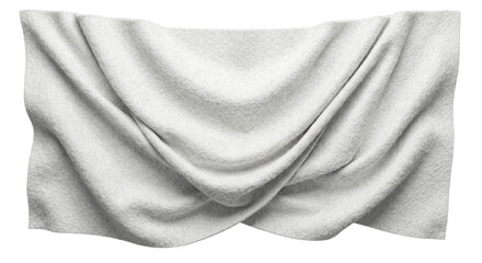 Draped white polar fleece fabric textile banner isolated on transparent background © shuphanida