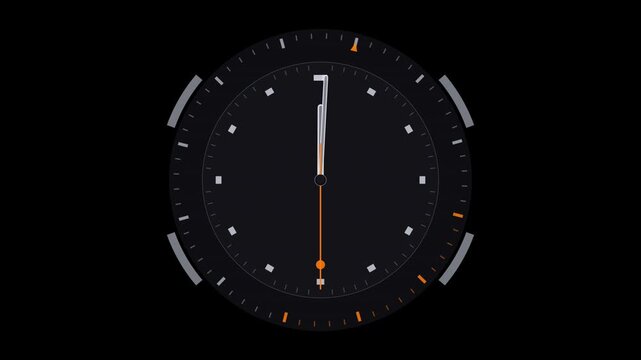 Dive watch rotating orange black bezel animation with alpha channel