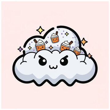 Angry Cloud with Ice Cream Cones.