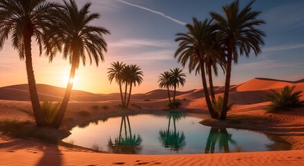 Fototapeta premium palm trees at sunset