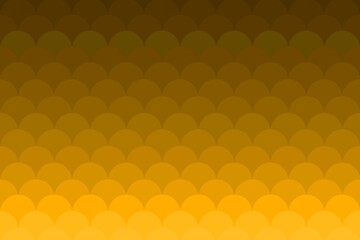 Golden Fish Scale Seamless Geometric Pattern Background with scallop, fish, mermaid scale pattern in golden yellow gradient. For luxury packaging, web background, wallpaper, decorative digital art © Wulandari
