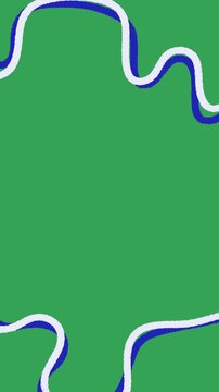 Hand Drawn Wavy Vertical Frame Animation Green Screen White Doodle Border