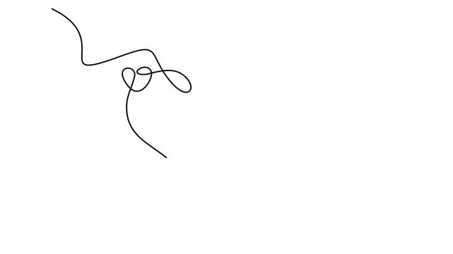 Animated self drawing of continuous line draw of Two Hearts Continuous One Line Drawing. Valentines day concept. Hearts Couple Trendy Minimalist Illustration. Love   Full length one line animation. 4K