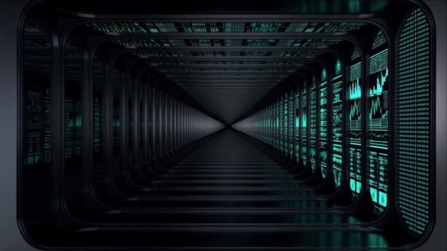 医療データモニターとブラックチタン製トンネル構造