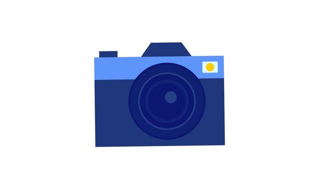 Digital camera icon animation taking pictures