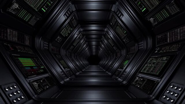医療データモニターとブラックチタン製トンネル構造