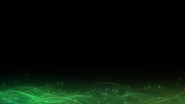 グリーンの光ウェーブのアブストラクト　ローワーサード（テロップ帯）　ループ