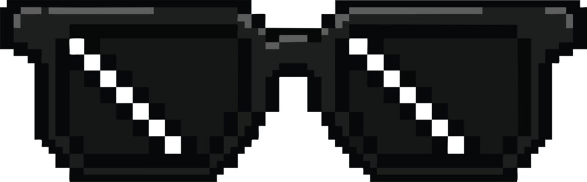 Pixel Sunglasses Thug Life Vector Icon