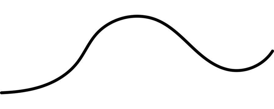 Abstract black line drawing with wavy curves and loops creates organic flowing pattern on white background for modern graphic design projects