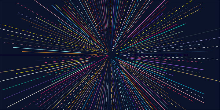Abstract Colorful Radial Dashed Lines Background