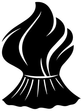 Black filled icon of a art blending stump or tortillon used for shading and blending in drawing minimalist monochrome graphic vector illustration for art supplies or creative tools