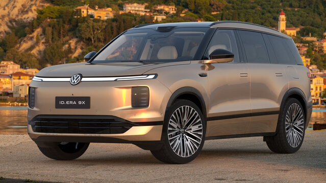The Volkswagen ID. Era 9X is a powerful EREV (range-extended) SUV manufactured by SAIC-VW-Illustrative editorial	