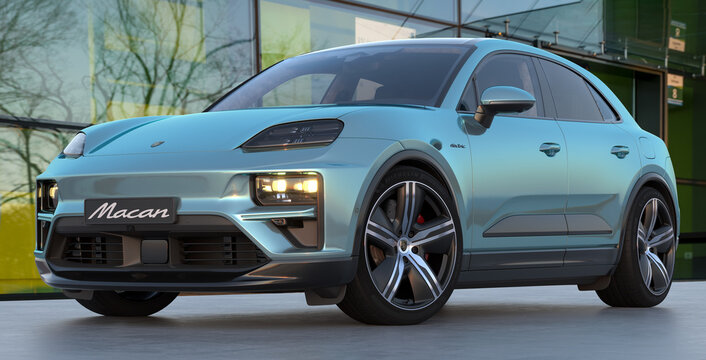  Porsche Macan Electric SUV-Illustrative editorial	