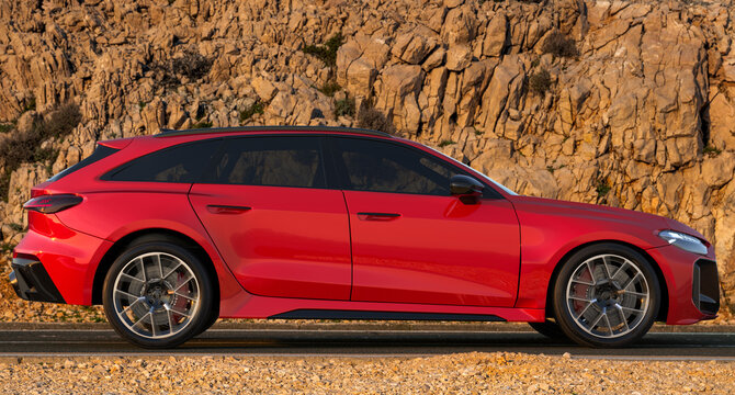 The new Audi RS5 is a plug-in hybrid with massive power-Illustrative editorial	