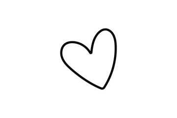 Fototapeta premium Cute hand drawn heart doodle icon isolated on background