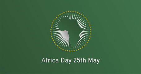 Green Africa Continent Symbol for African Union Day Poster Template © Dear