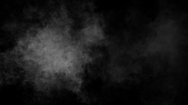 Realistic slow motion smoke trail fading and dispersing across black background, transparent 4K