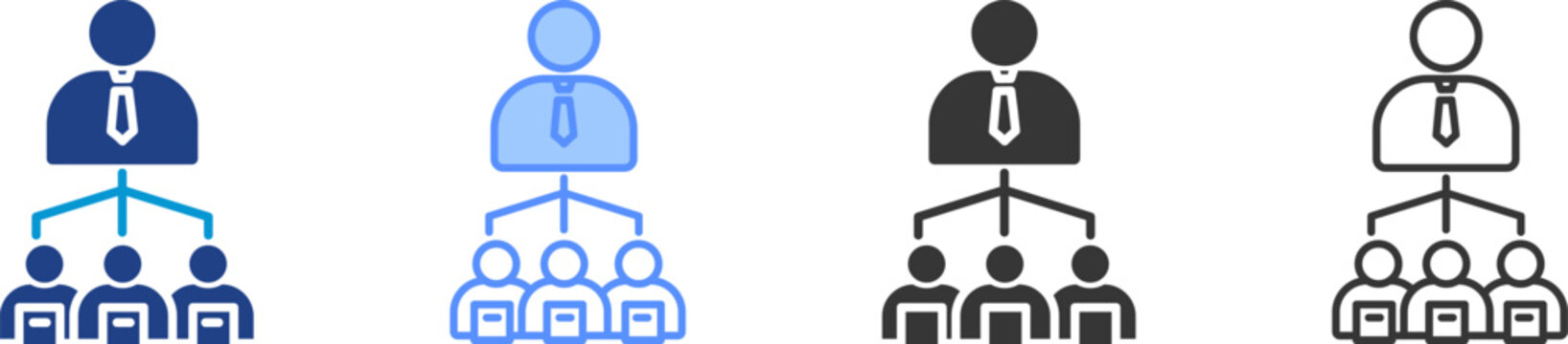 Delegation icon set multiple style collection	
