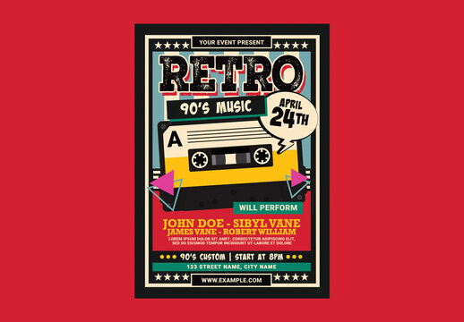 Retro Music Cassette Flyer