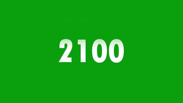 Analog counter counting up from 2000 to 2100 background. Time-lapse speed. Ready to use Green screen, 4K footage motion graphic video rendering.