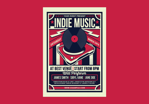 Indie Music Retro Flyer
